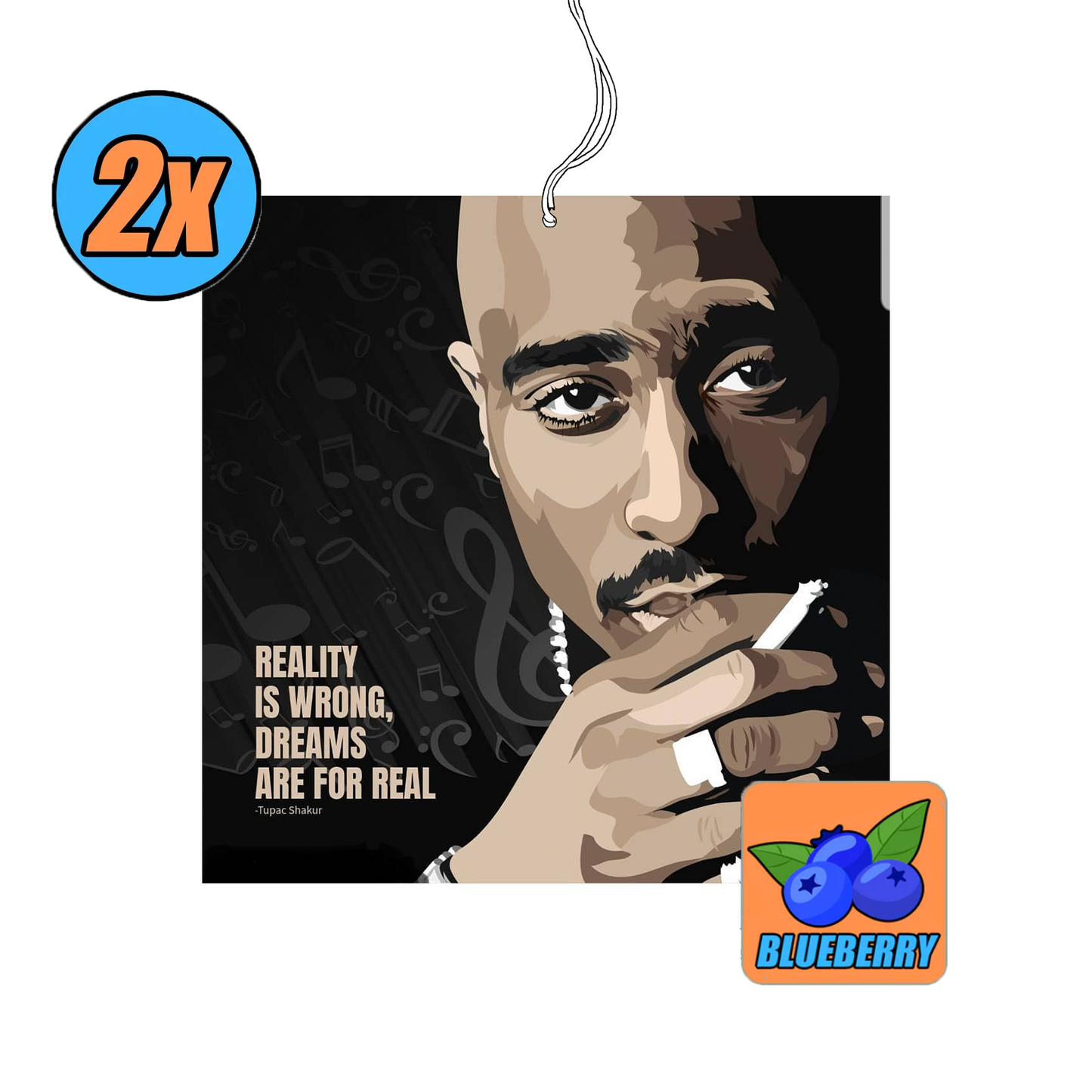 2x Tupac Shakur 3.0 Duftbaum / Lufterfrischer