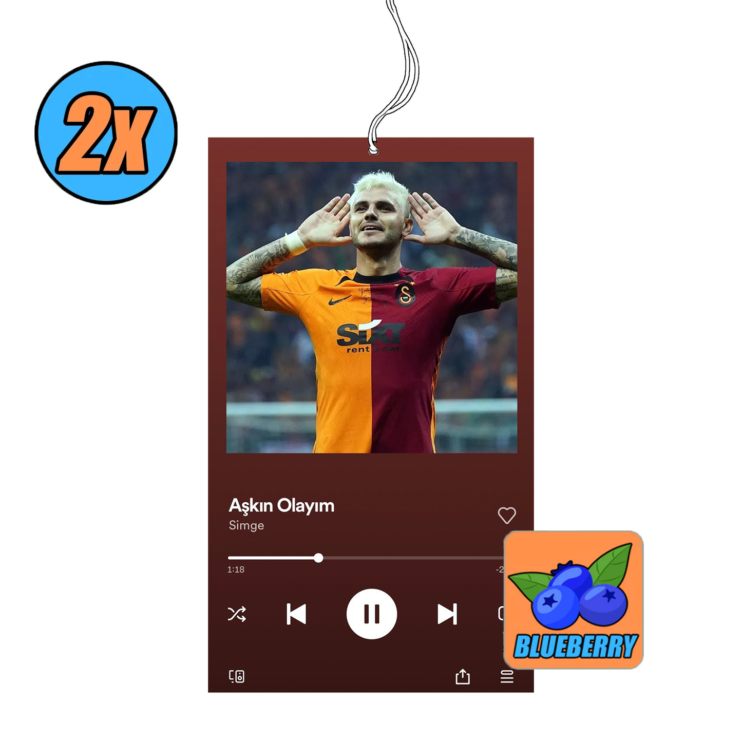 2x Mauro Icardi Aşkın olayım Duftbaum / Lufterfrischer