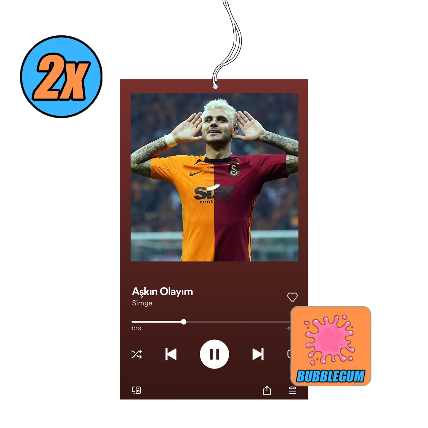 2x Mauro Icardi Aşkın olayım Duftbaum / Lufterfrischer