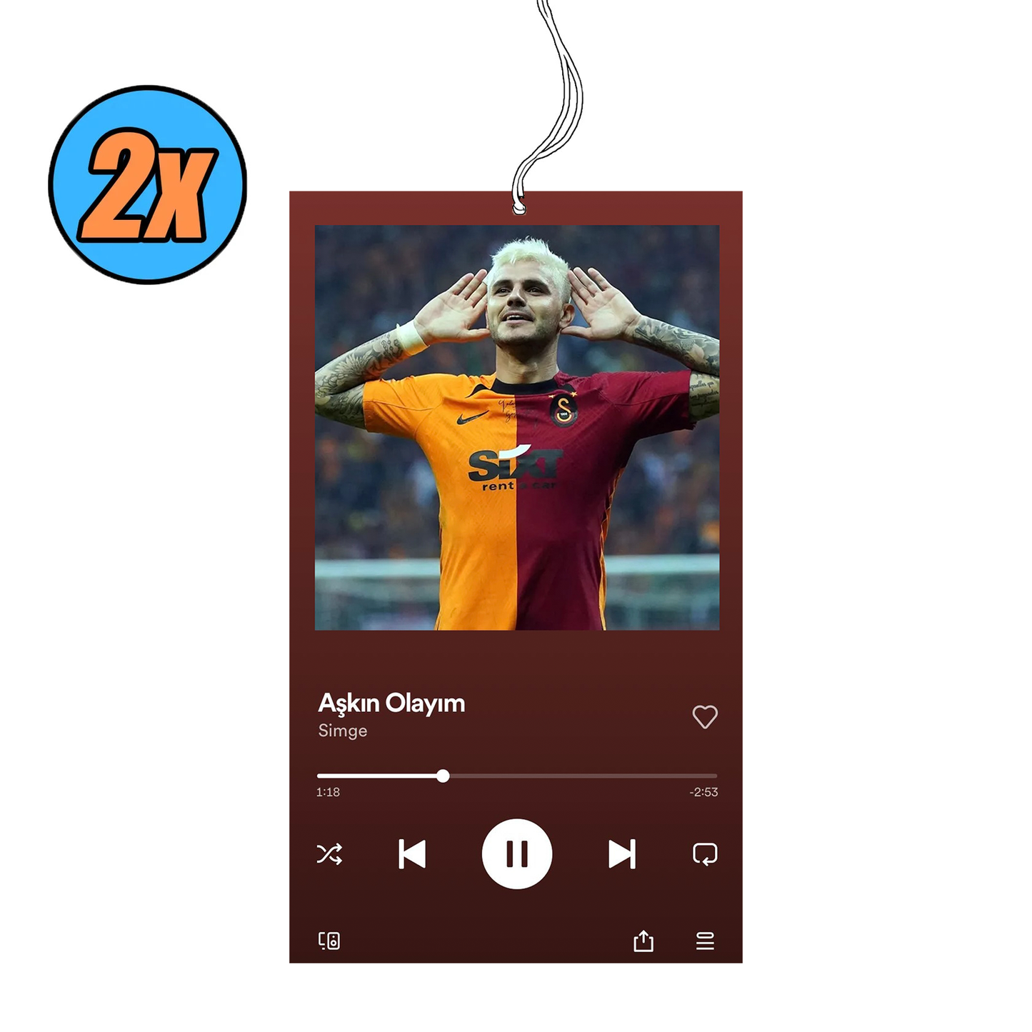 2x Mauro Icardi Aşkın olayım Duftbaum / Lufterfrischer